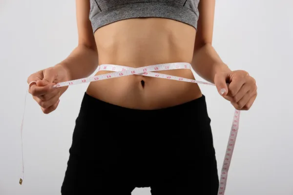 Tape measure around waist