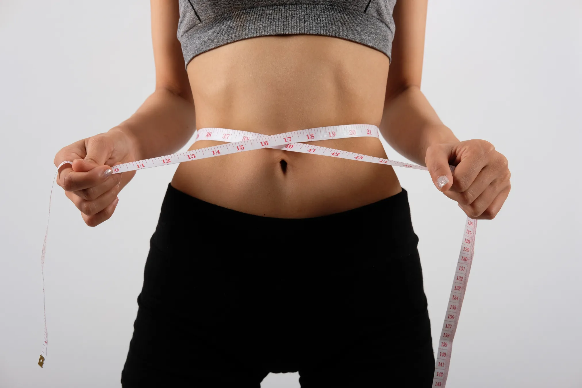 Tape measure around waist
